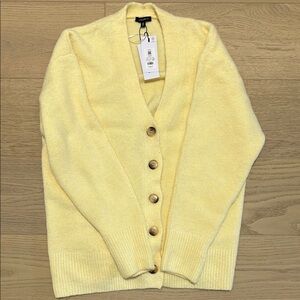 Dynamite Yellow Cardigan Sweater V-Neck Long Sleeves